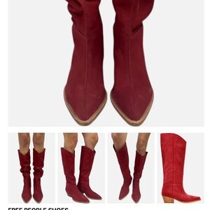 Free People Burgundy Heeled Boots